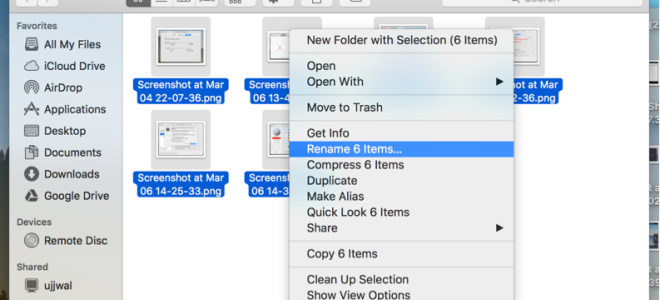 Как пакетно переименовать файлы в Mac OS X Yosemite или El Capitan?