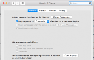 Настройки безопасности Mac OSX