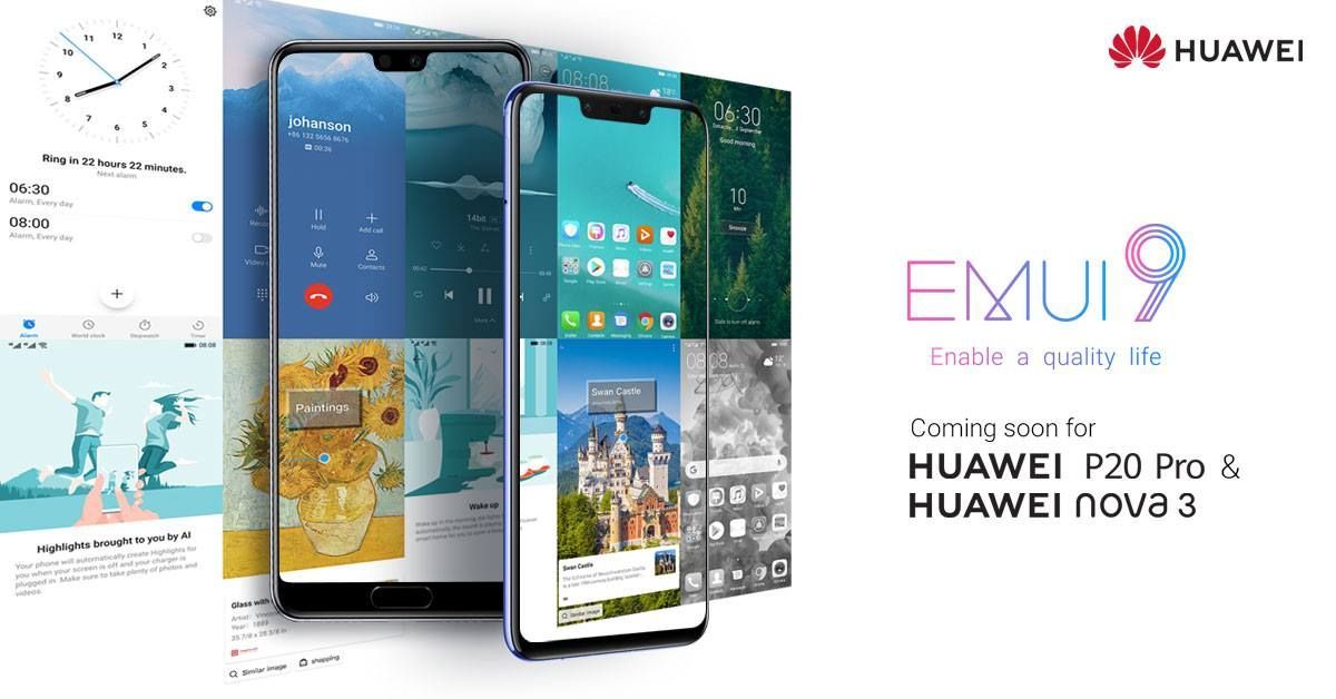 Huawei выкатывает обновление EMUI 9 для Huawei P20 Pro и Nova 3