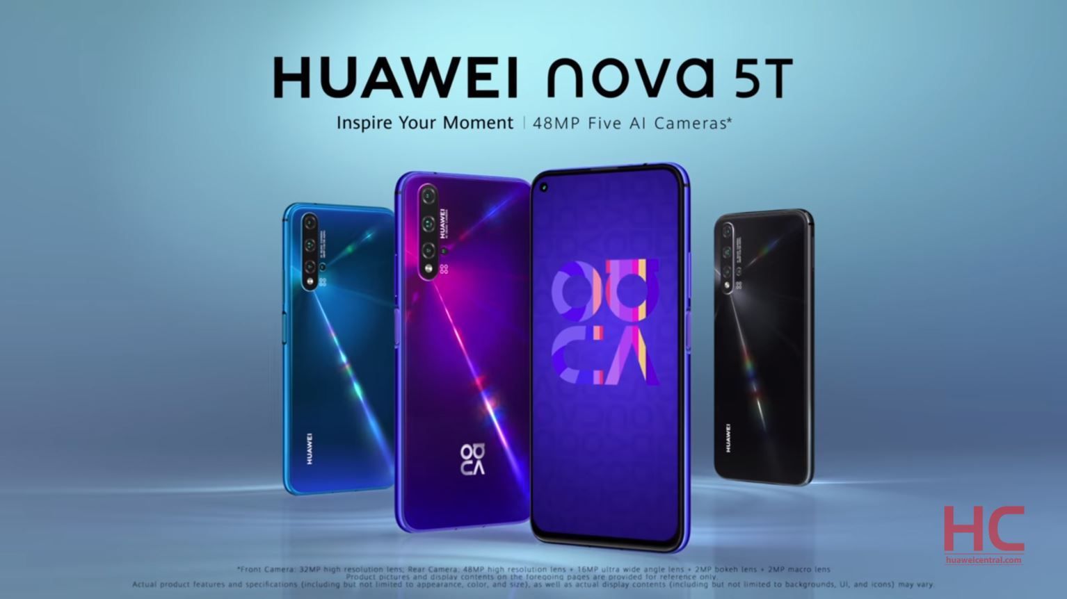 Huawei Nova 5T официально выпущен с дырочным дисплеем и четырехъядерной камерой, проверьте характеристики и цену