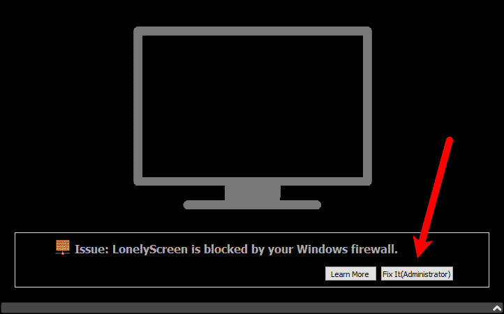 LonelyScreen заблокирован вашим брандмауэром Windows