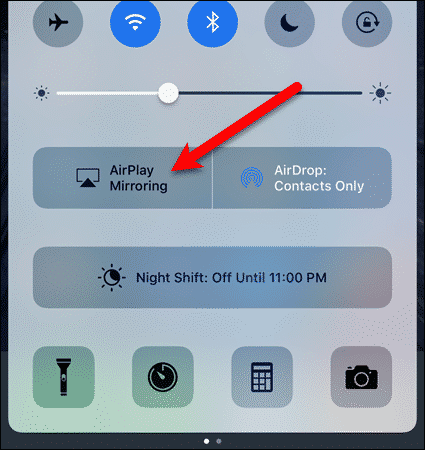 Нажмите AirPlay в iOS 10