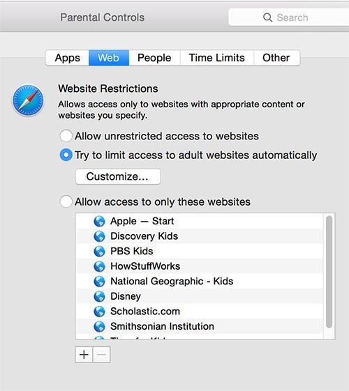 настройка родительского контроля на Mac Yosemite (iMac, Macbook Pro, Air)
