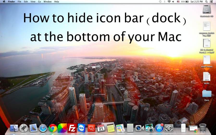 Как скрыть нижнюю панель (док) на Mac, OS X