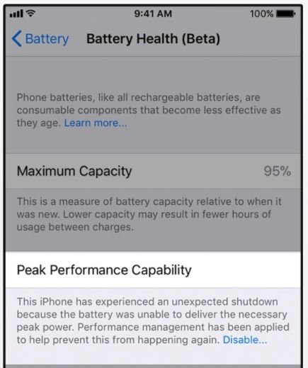 замедление работоспособности батареи iphone