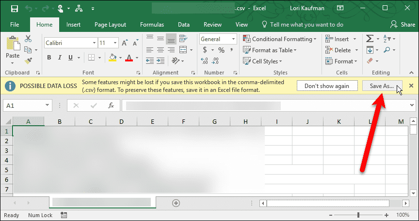 Сохранить файл CSV как файл Excel