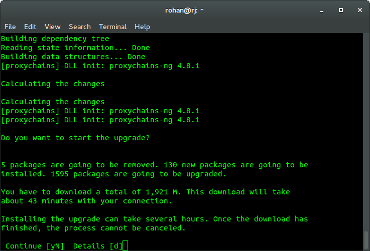 Обновите Ubuntu с терминала