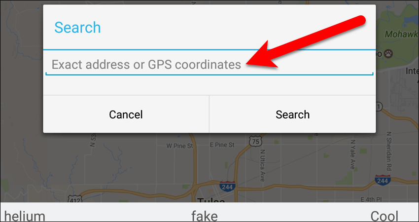 Введите адрес или GPS-координаты.