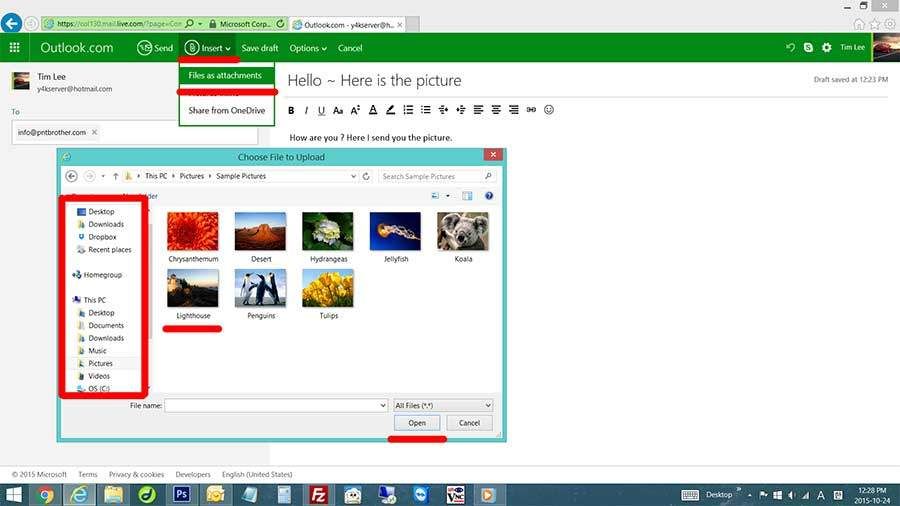 Как прикрепить файл к электронной почте - Gmail, Hotmail (Outlook)