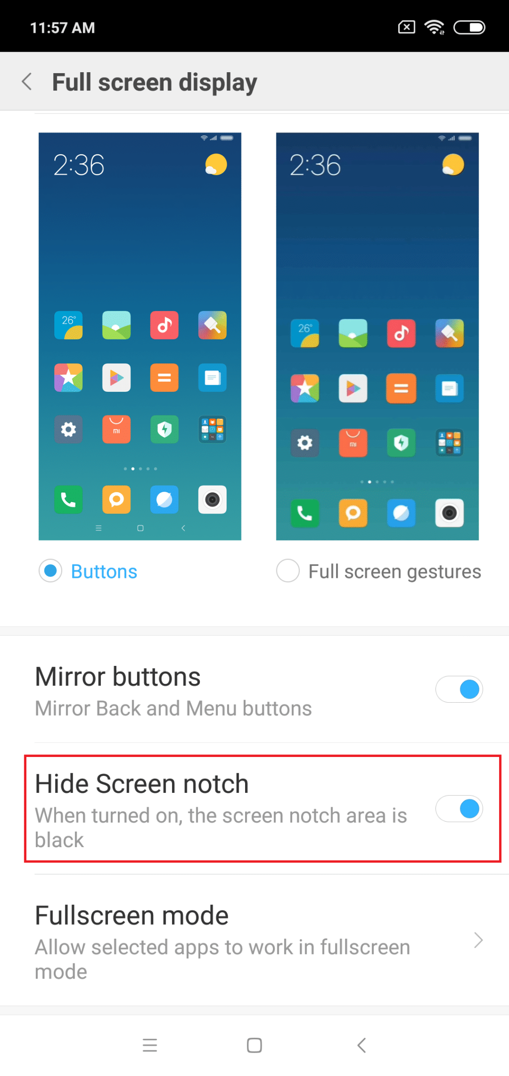 Redmi 6 Hide Screen Notch