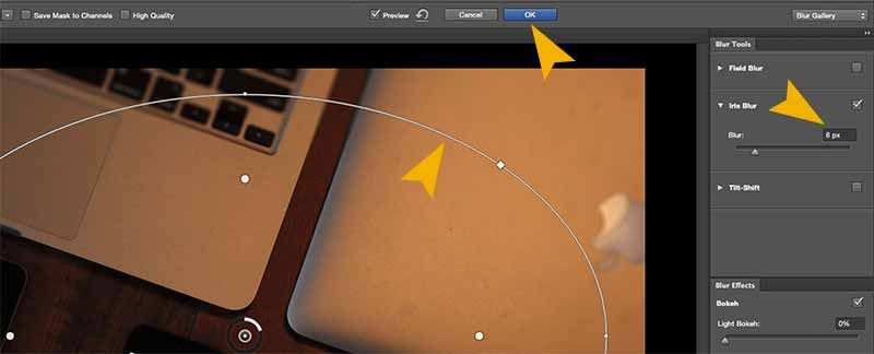 как сделать размытые края в Photoshop CS6 (Focus Blur)