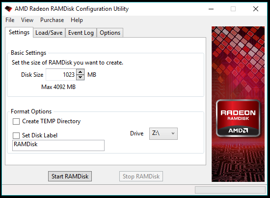 Создать RAMDrive4
