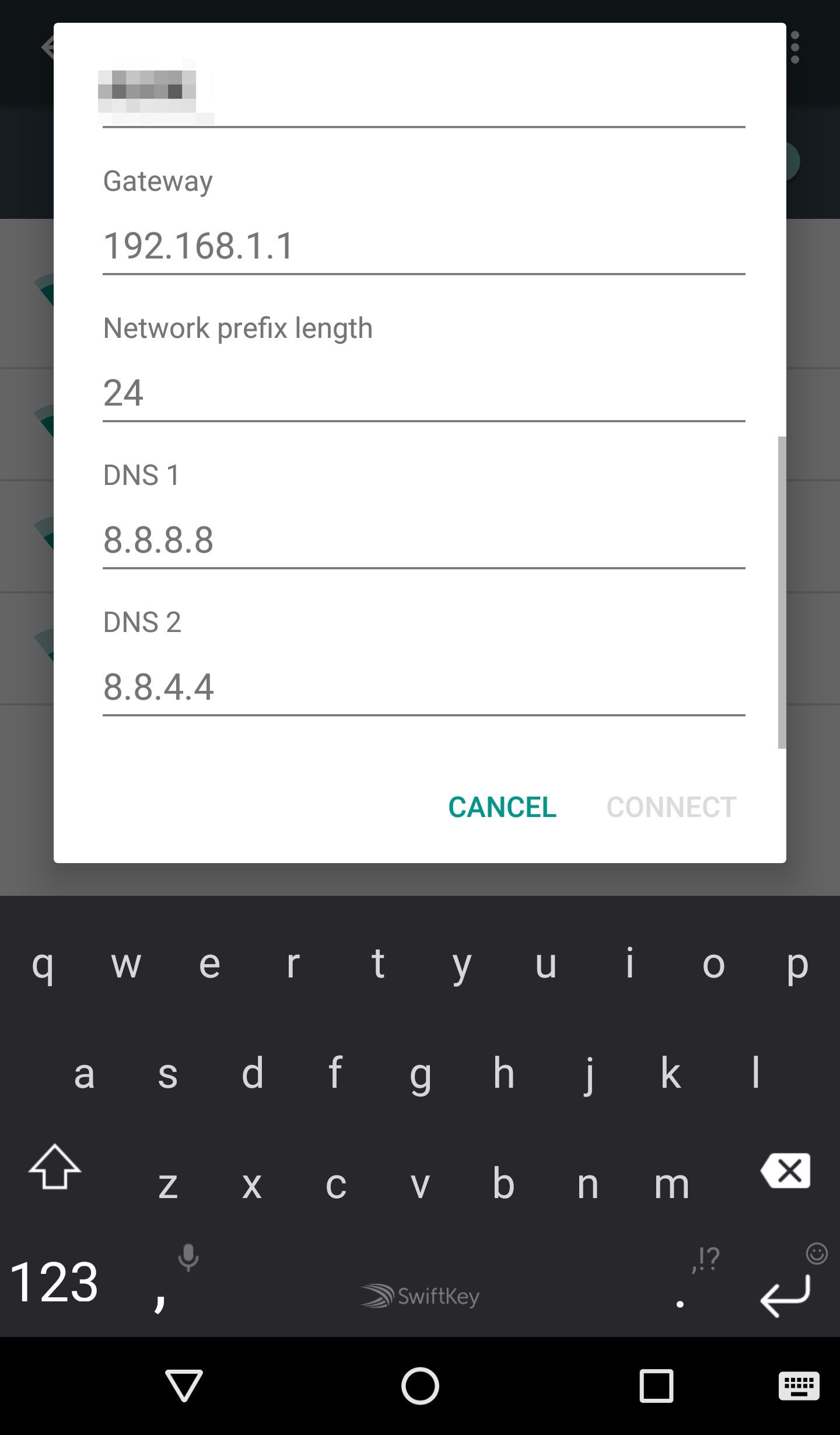 Изменить DNS сети Wi-Fi