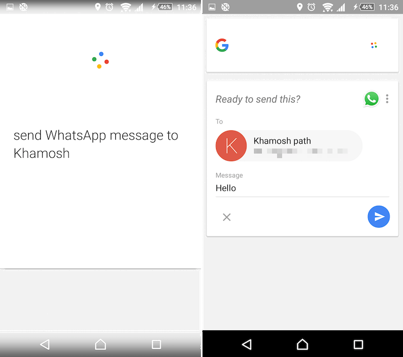 WhatsApp Android Google сейчас