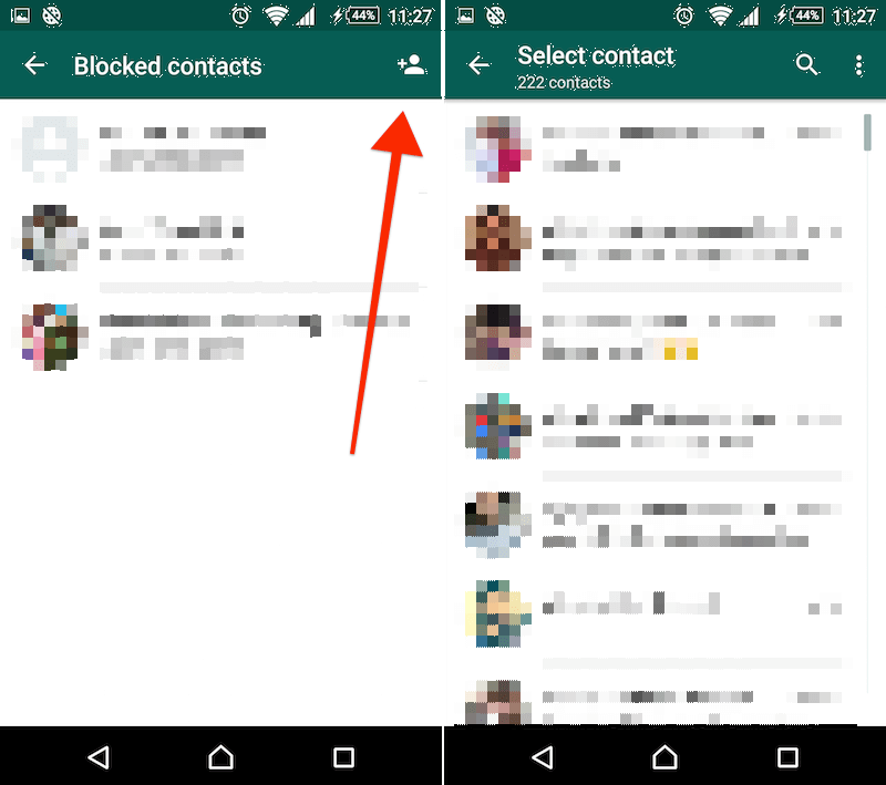 WhatsApp Android блок