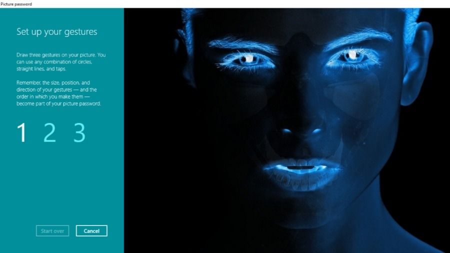 Разблокировать Windows 10 фото паролем жест