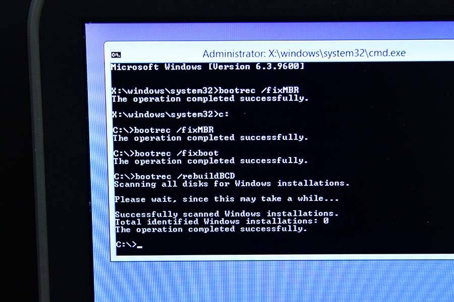 Исправлено: bootrec / rebuildbcd не удается, запрошенное системное устройство не может быть найдено Windows 10, 8, 7