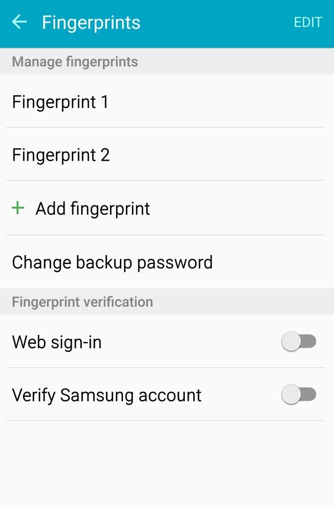 Galaxy S6 отпечаток пальца