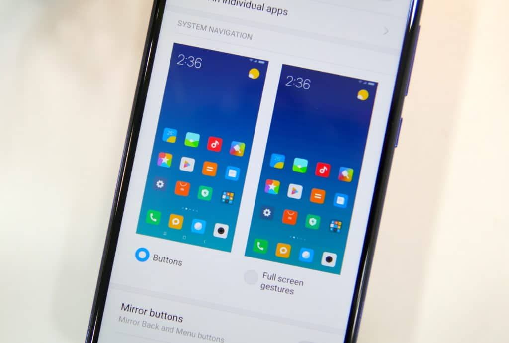 Redmi Навигационные Жесты
