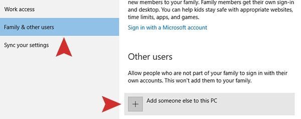создание учетной записи пользователя в Windows 10