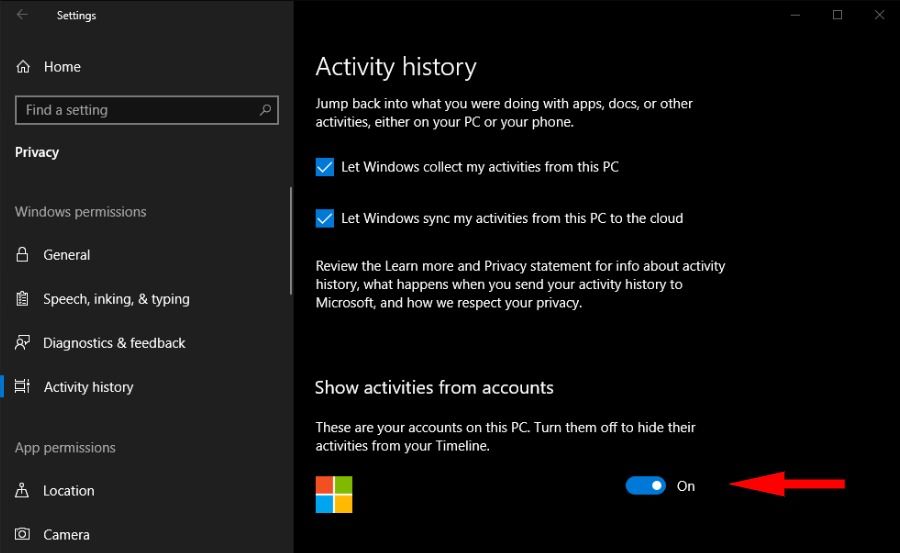 Как использовать Windows 10 Timeline 8 отключить временную шкалу