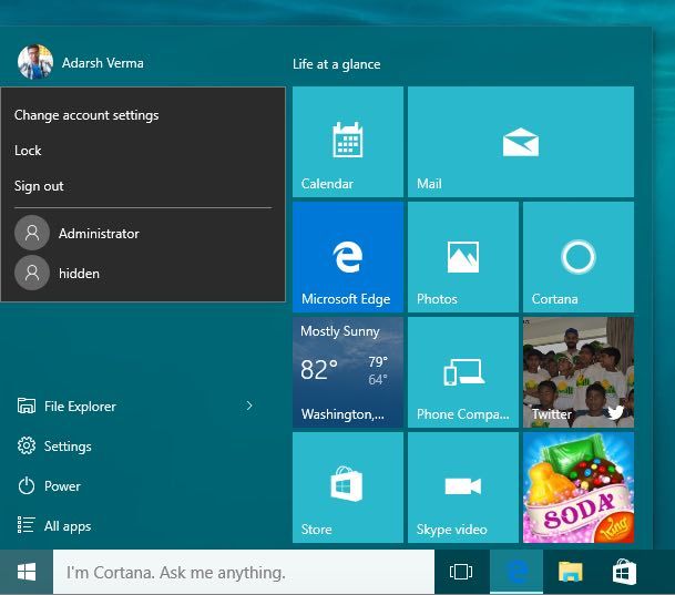 Windows 10 скрытый пользователь активировать 7