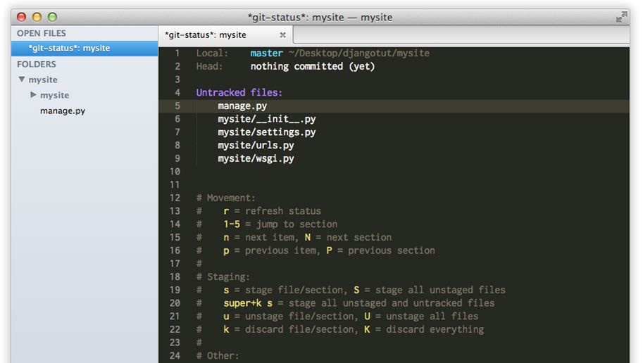 Untracked working tree file. Sublimegit. sublime text h2. git file status. github cli.