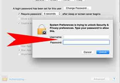 отключить логин пароль macbook pro yosemite