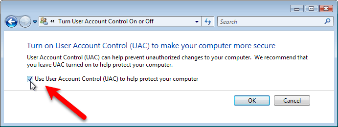 Настройка контроля учетных записей в Windows Vista