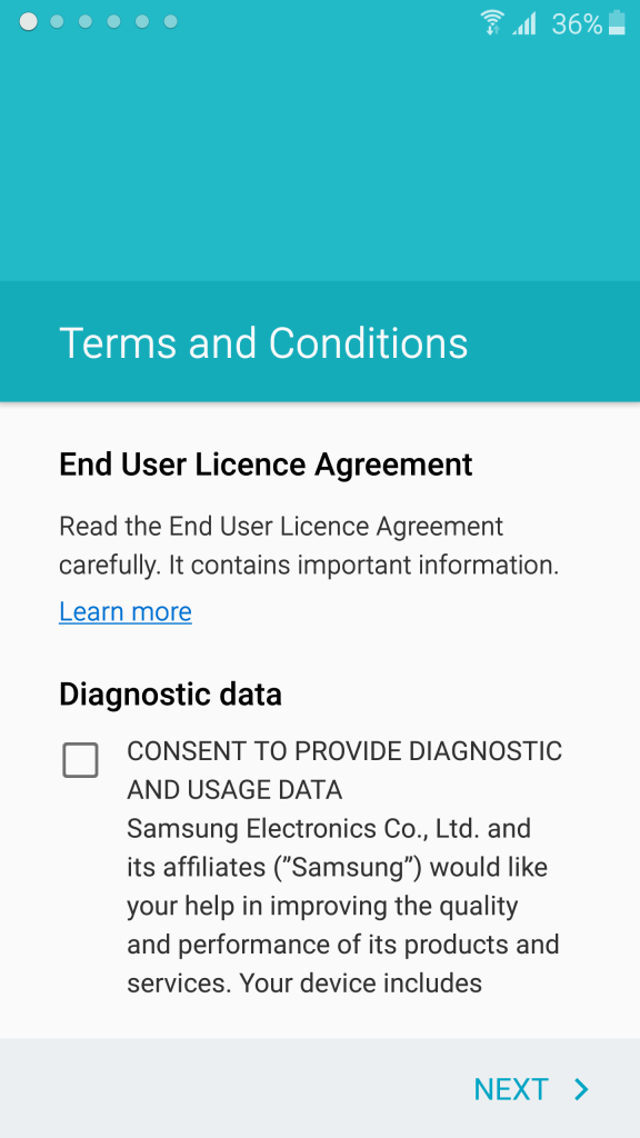 Соглашение Galaxy S6 EULA