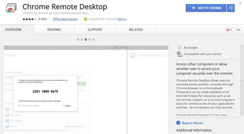 Chrome Remote Desktop 9