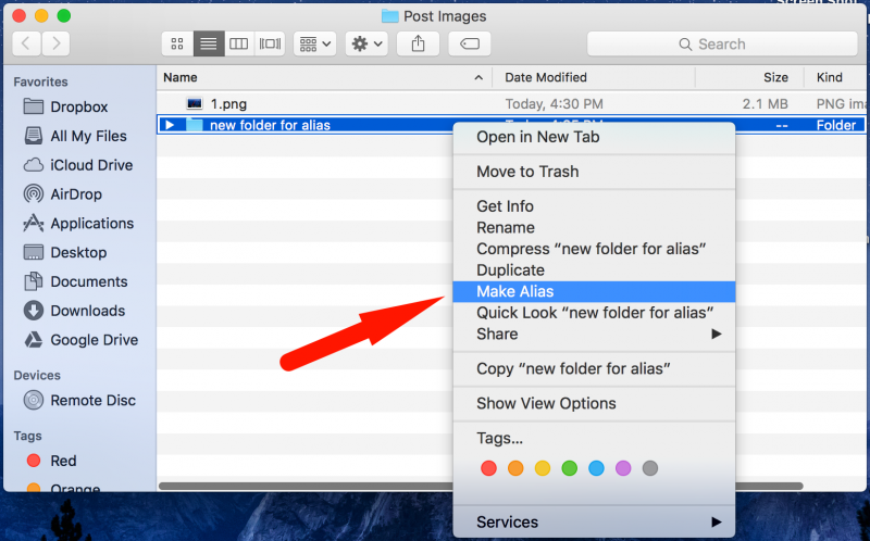 Как сделать ярлыки на рабочем столе в Mac OS X