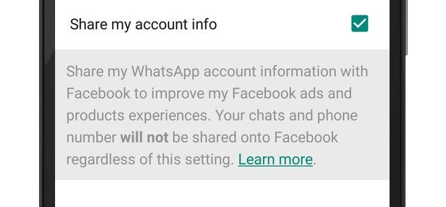 Как запретить WhatsApp делиться вашей информацией с Facebook