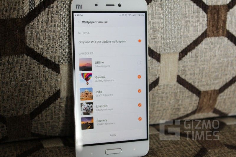 Настройка Xiaomi Mi 5 Lock Screen для автоматического обновления обоев