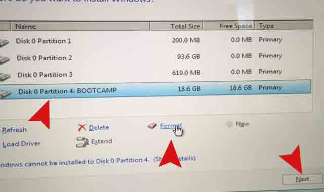 установка Windows 7 на Mac OS X с помощью bootcamp