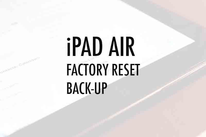 iOS 8 - сброс настроек и резервное копирование на iPad Air & Mini