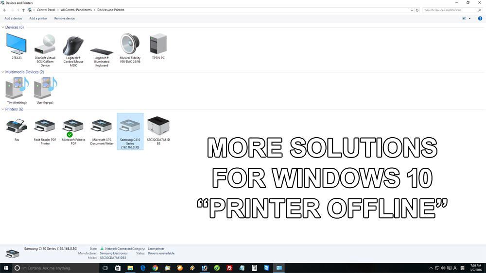 Исправлено: принтер в автономном режиме в Windows 10 и Windows 8 - дополнительные исправления