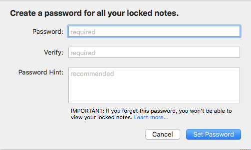 Приложение «Создать заметки пароля»