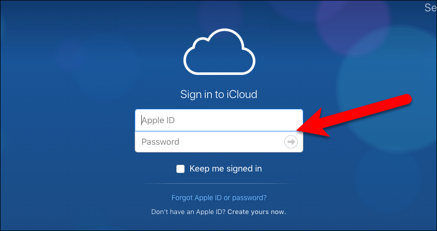Войдите в свою учетную запись iCloud, используя свой Apple ID.