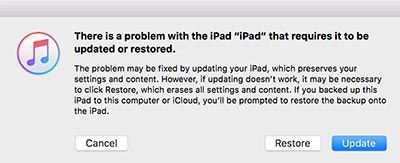 iPad отключен - подключитесь к iTunes