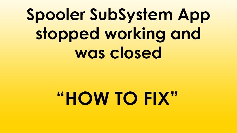 Решение - Spooler SubSystem App перестал работать и был закрыт