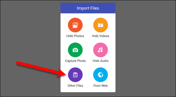Нажмите «Другие файлы» в диалоговом окне «Импорт файлов».