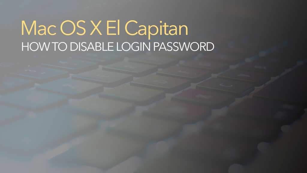 Mac OS X El Capitan - Включение пароля для автоматического входа