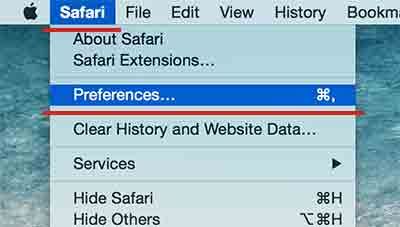 удаление истории и кеша из браузера Safari на Macbook pro retina